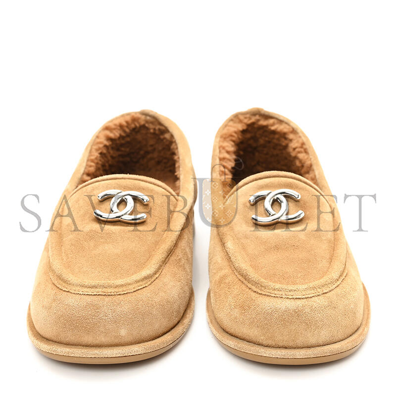 CHANEL SUEDE CALFSKIN CC LOAFERS G45886